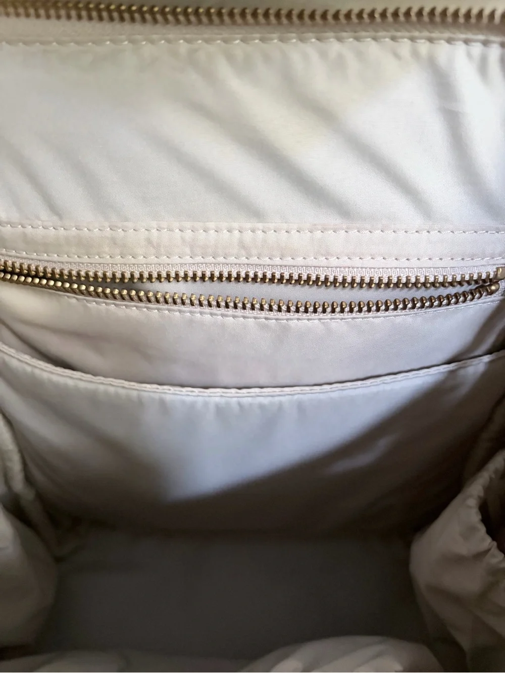 Freshly Picked Cream Pebbled Faux Leather Backpack with Gold Logo